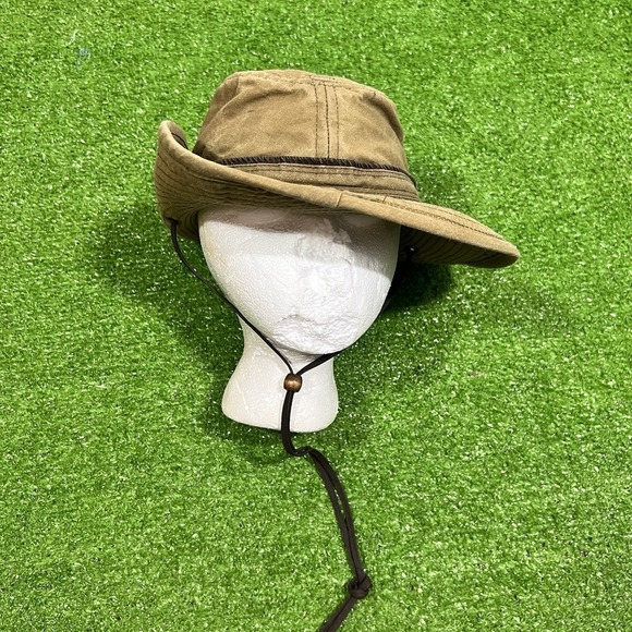 Outback Trading Co Hat Men Sm/MED Tan Wallaby Oilskin Western Indiana Jones - Picture 2 of 10